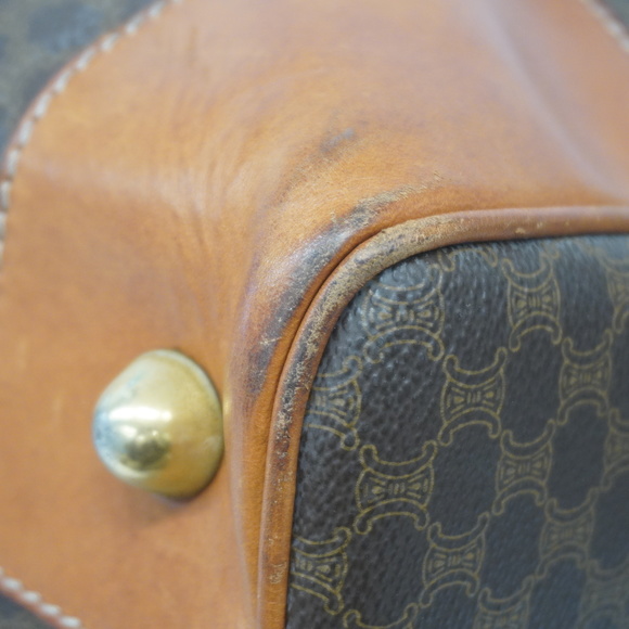 Auth Celine Macadam Handbag Women,Unisex,Men PVC Boston Bag Brown - Picture 6 of 11